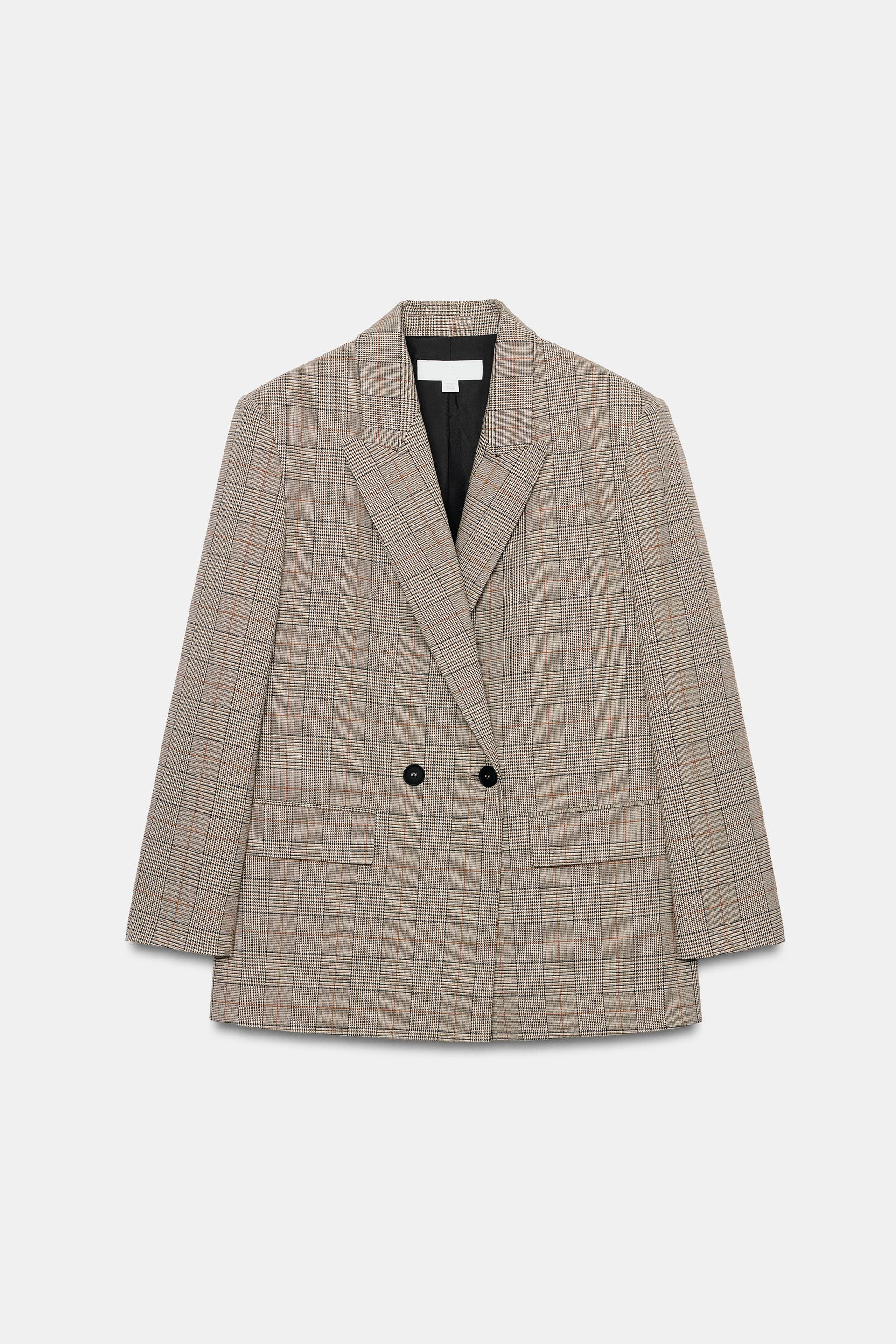 Zara - Oversized Double-Breasted Blazer - Oyster-White - L - Woman | Zara UK