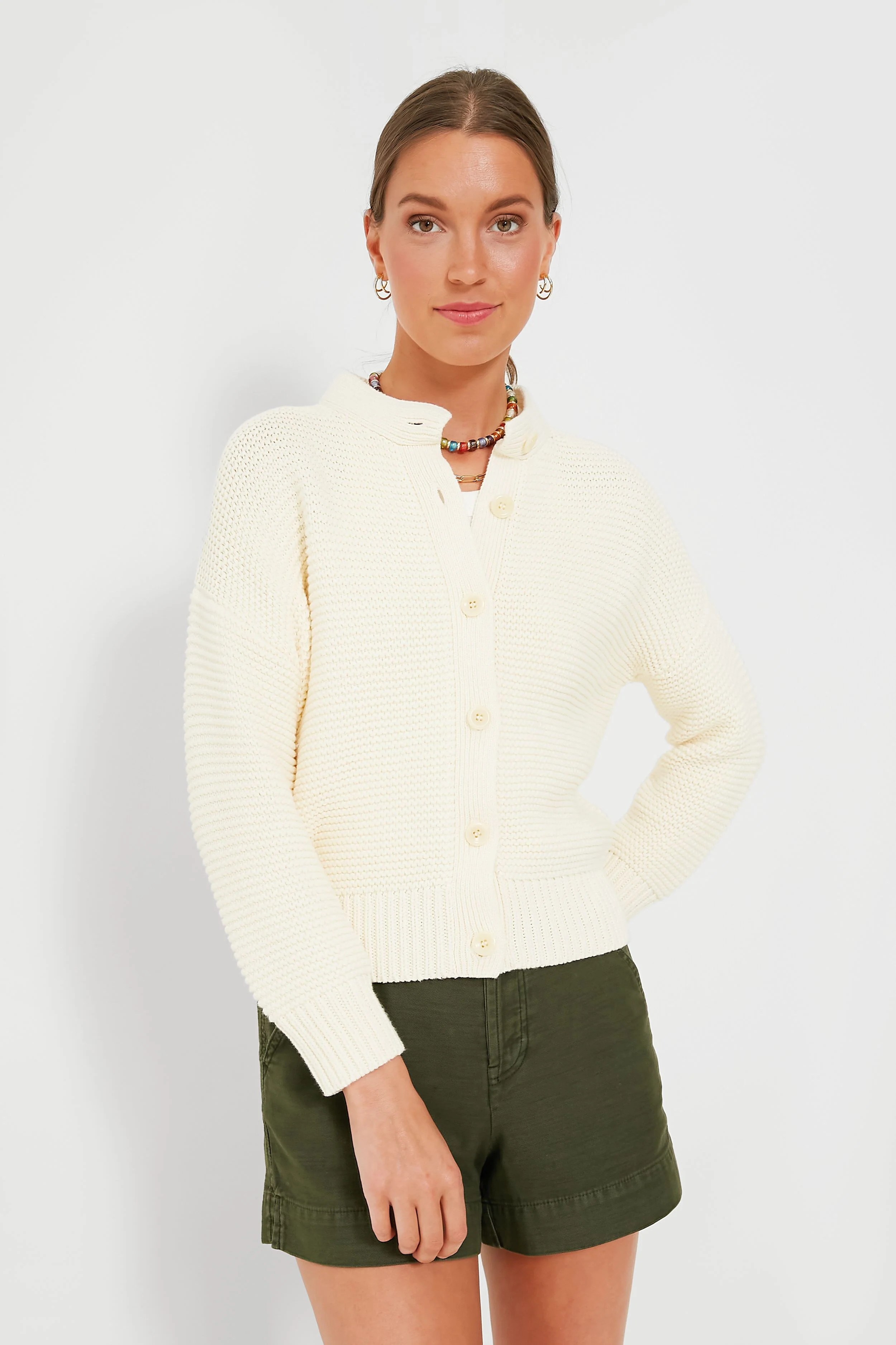 Ivory Nico Chunky Cardigan | Tuckernuck (US)