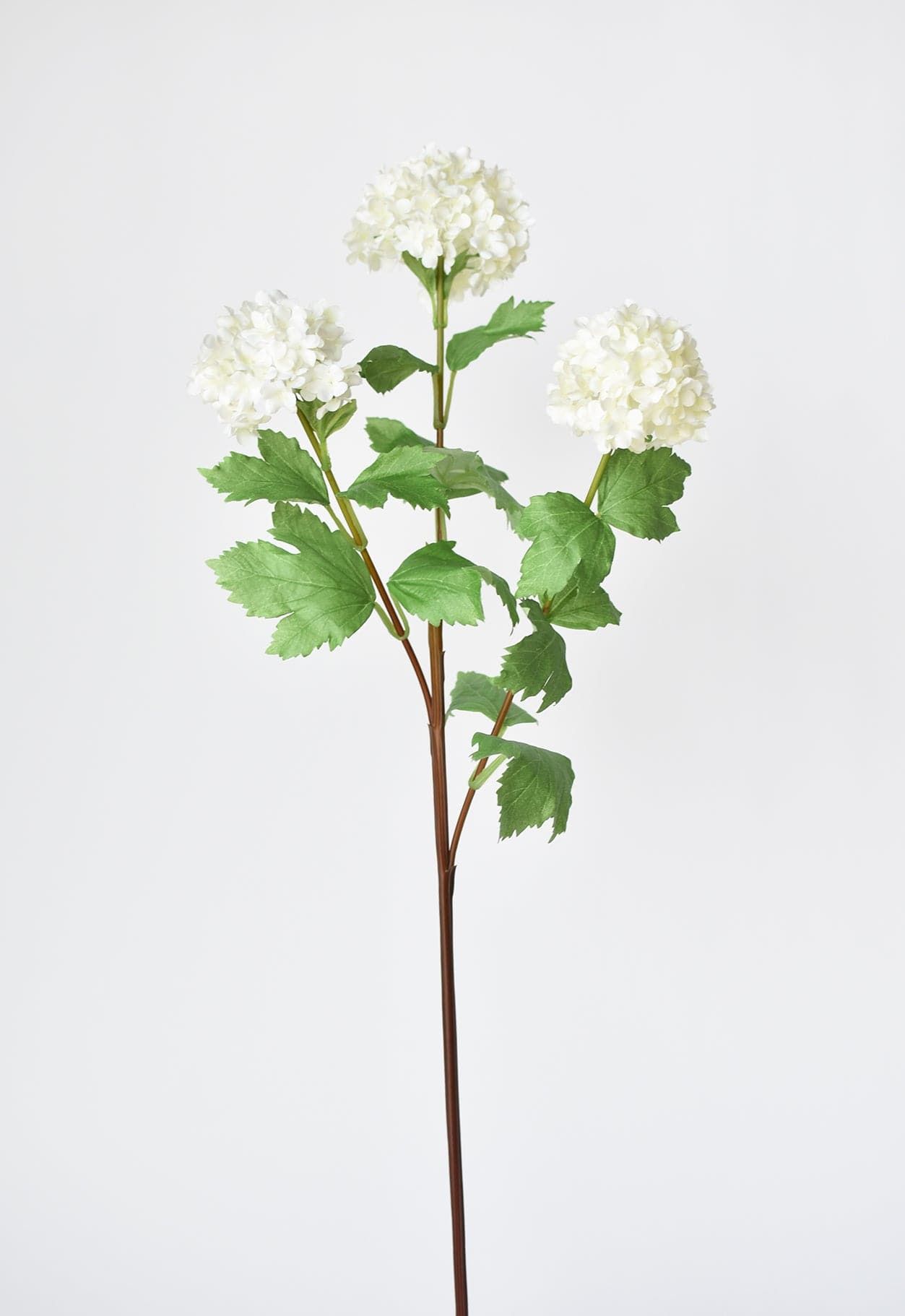 29" Faux White Snowball Hydrangea Stem | HouseFloral