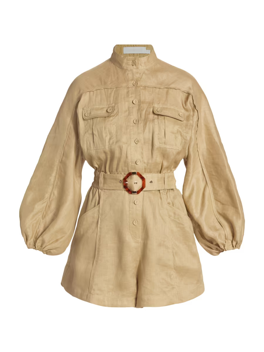 Tiggy Elasticized Linen Playsuit | Saks Fifth Avenue