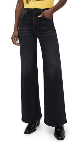 MOTHER Women's The Hustler Roller Sneak Jeans, NOT Today Satan, Black, 32 | Amazon (US)