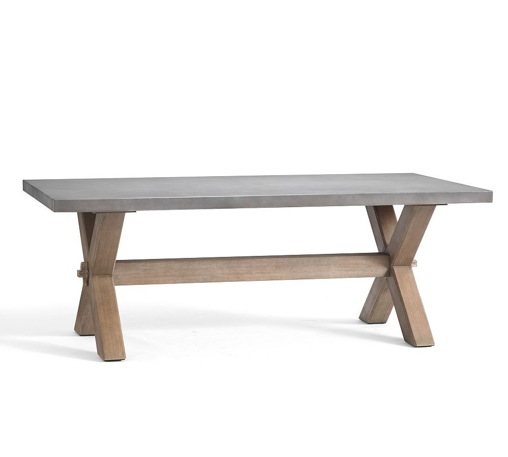 Abbott Concrete & Acacia Outdoor Dining Table (84") | Pottery Barn (US)