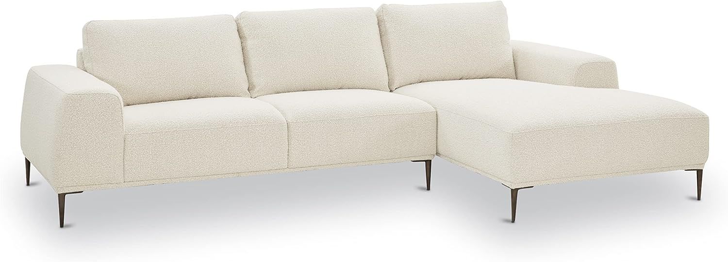 POLY & BARK Rue Right-Facing Sectional Sofa, Crema White Boucle | Amazon (US)