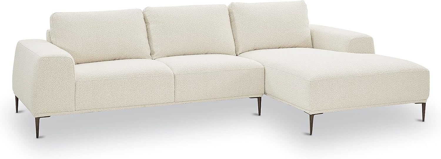 POLY & BARK Rue Right-Facing Sectional Sofa, Crema White Boucle | Amazon (US)