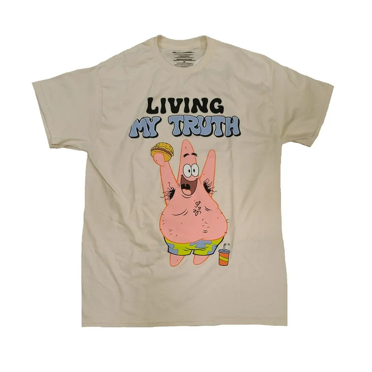 Spongebob Patrick Living My Truth Beige Graphic T-Shirt - 3XL | Walmart (US)