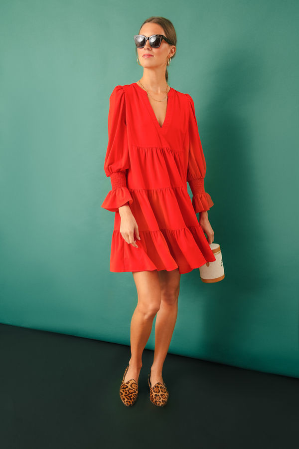 Red Crepe Kenzo Dress | Tuckernuck (US)