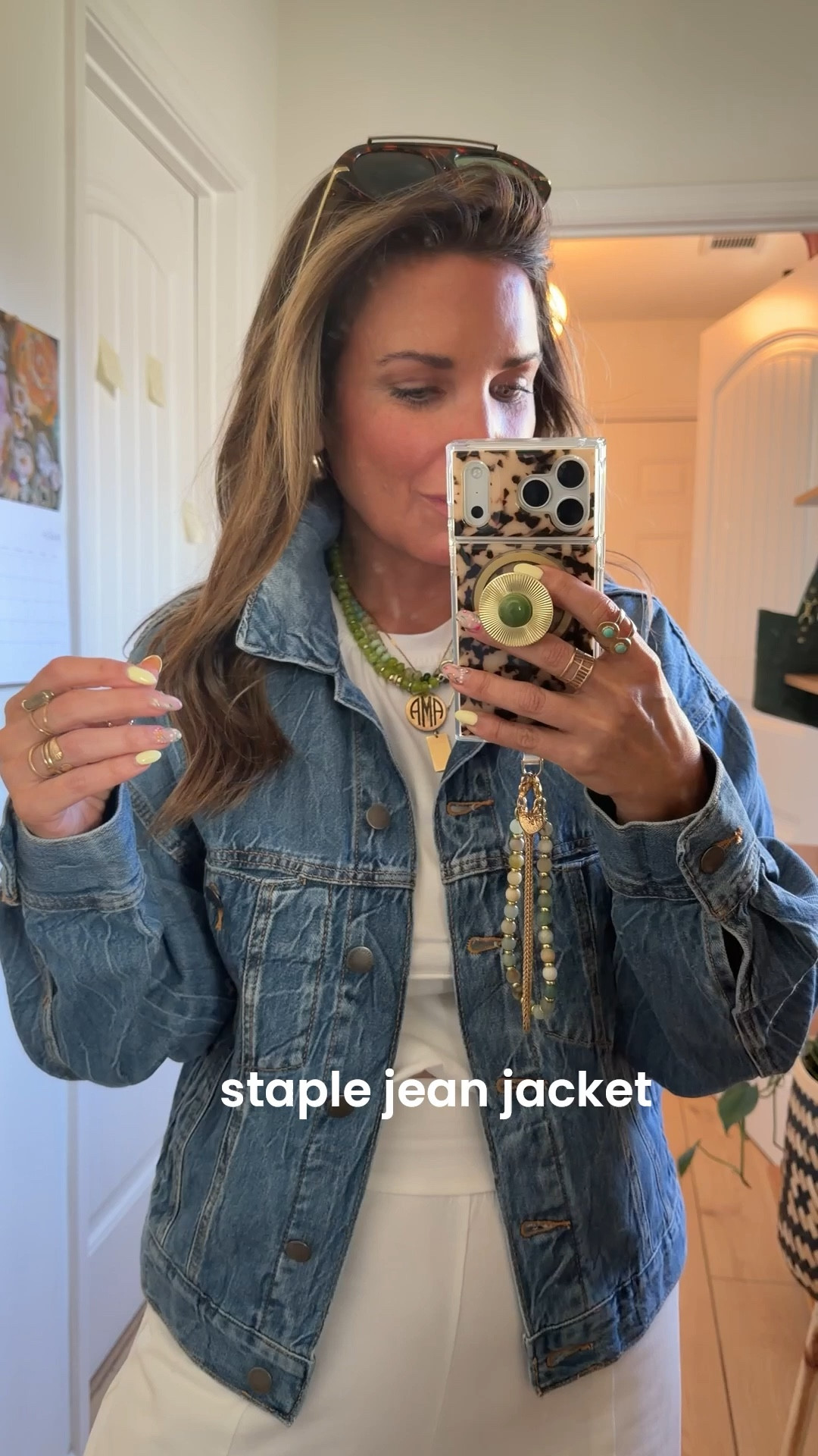 Staple Jean jacket that is under $50!! 
Size down. I’m wearing size small 

#LTKmomlife #LTKPetite #LTKOver40