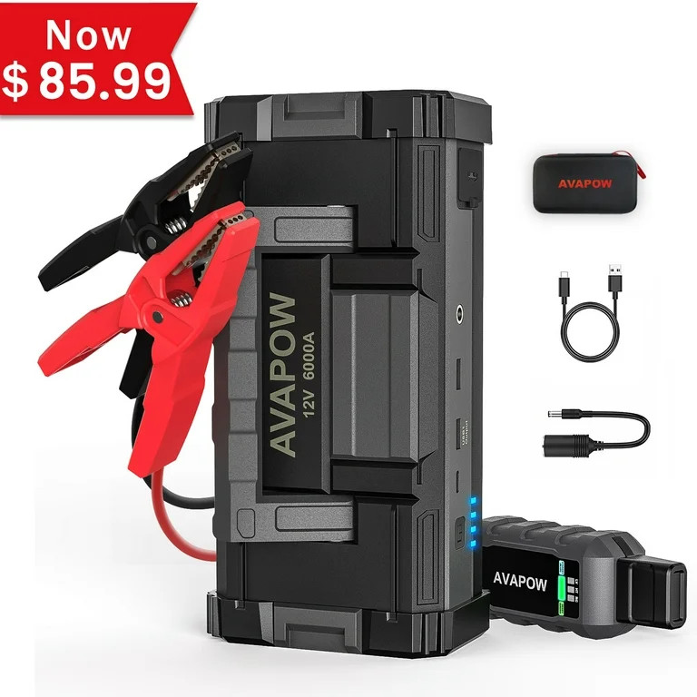 AVAPOW 6000A Car Battery Jump Starter(for All Gas or Upto 12L Diesel) Powerful Car Jump Starter w... | Walmart (US)