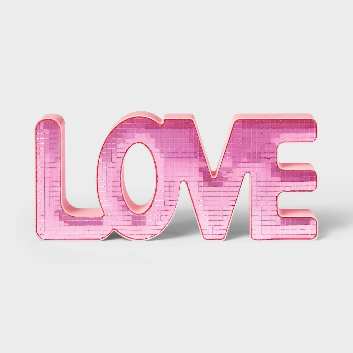 Valentine Plastic Pink LOVE Disco Ball Tabletop Decor - Spritz™ | Target