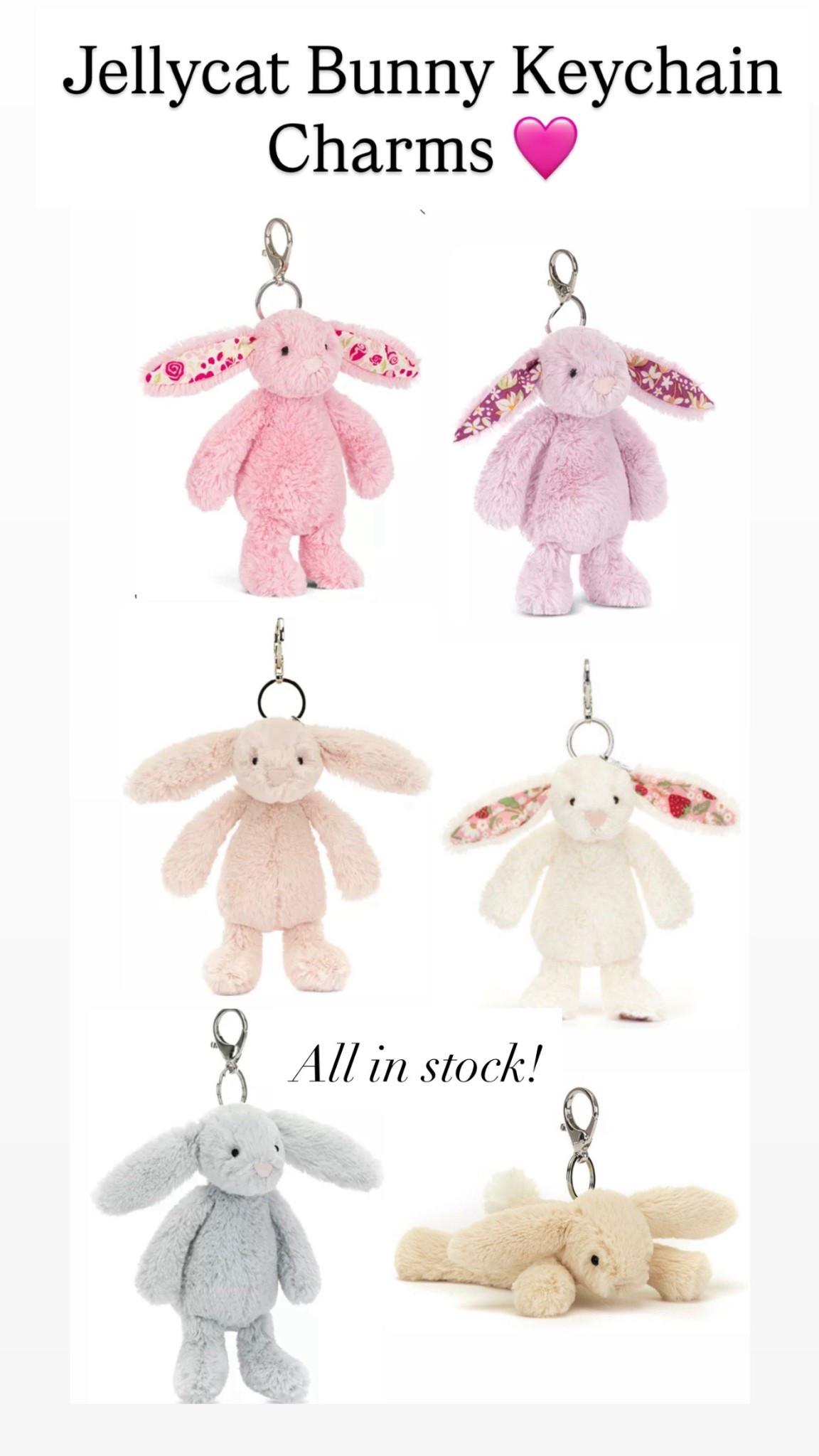 Jellycat Bunny Charms 🩷 all in stock! 

#LTKSeasonal