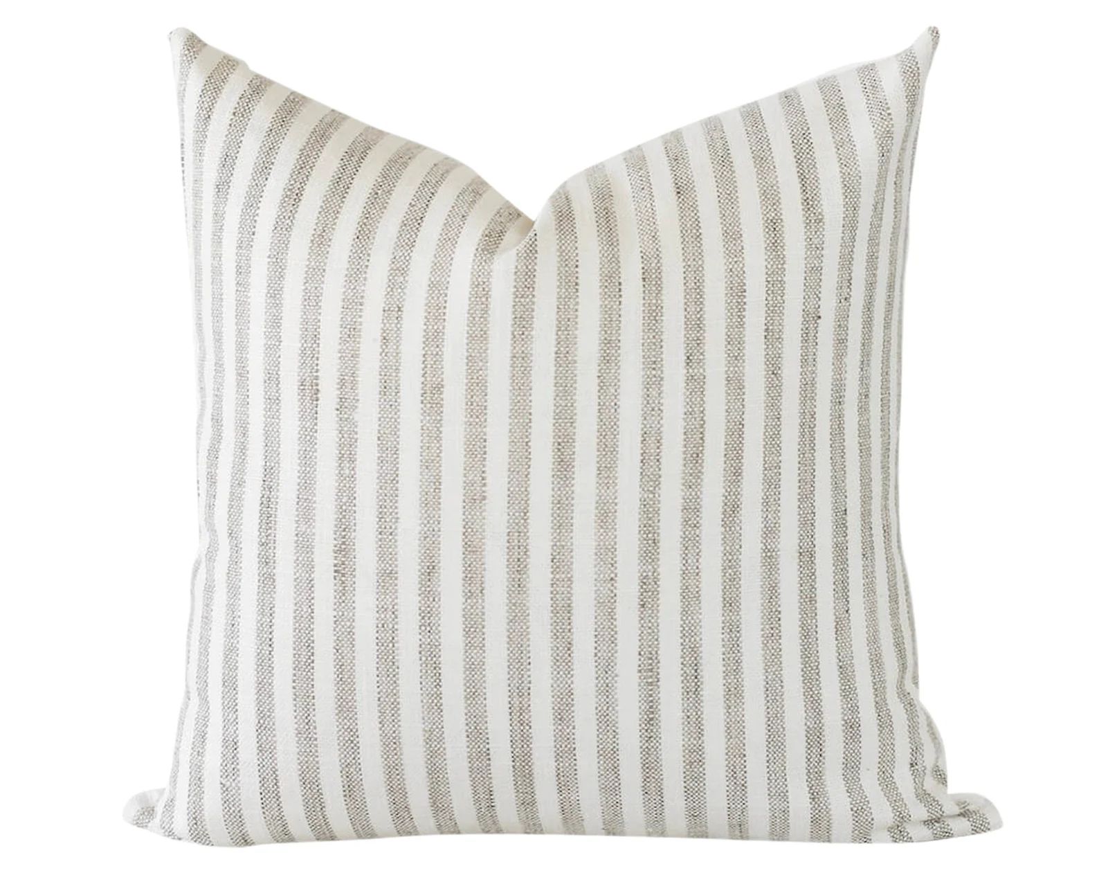 Modern Farmhouse Pillow Cover Beige Stripe Throw Pillow | Etsy | Etsy (US)