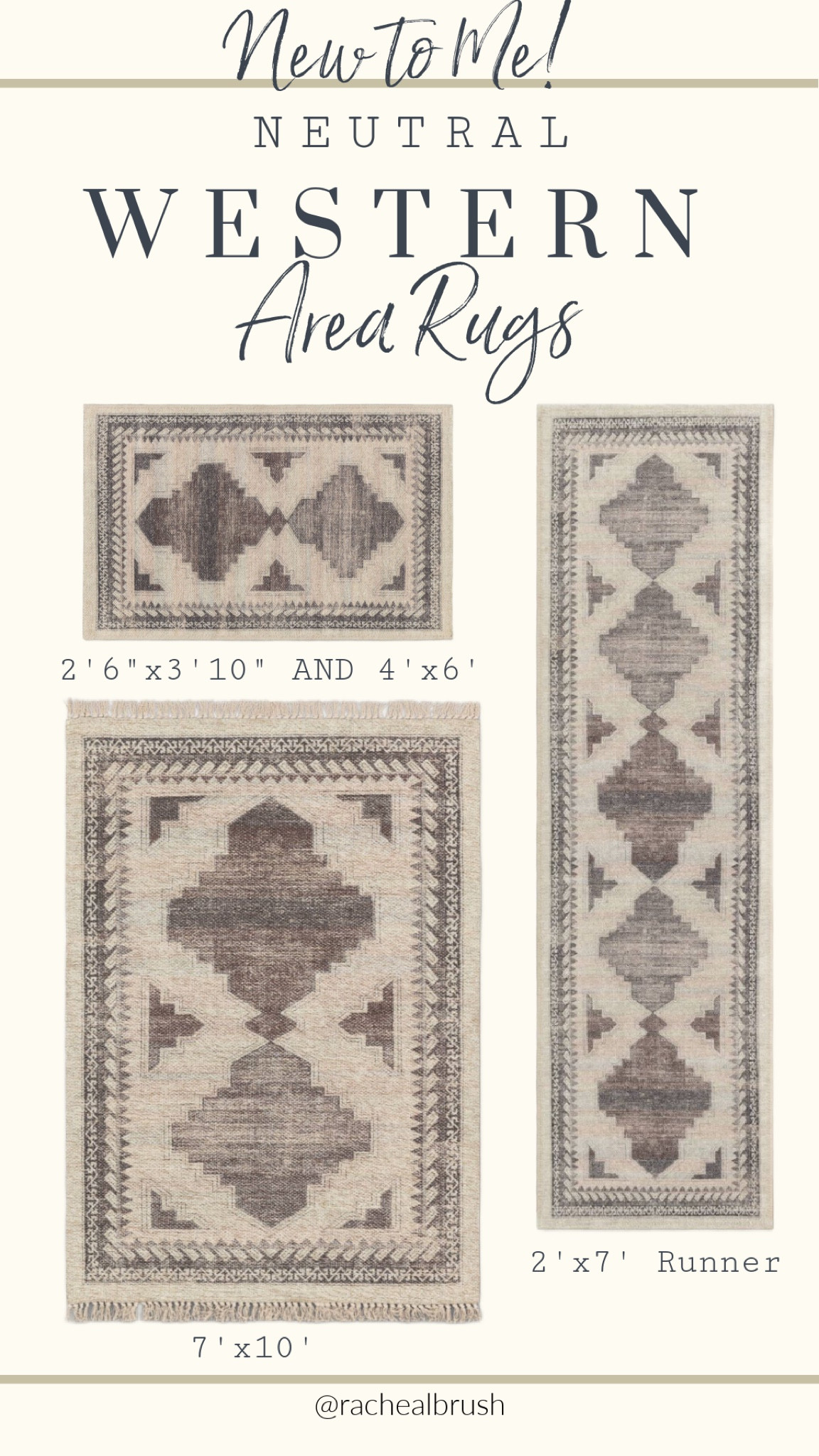 Neutral Western area rugs. Vintage. Latex backing helps resist skidding and slipping! Low profile. 

#LTKfindsunder100 #LTKhome