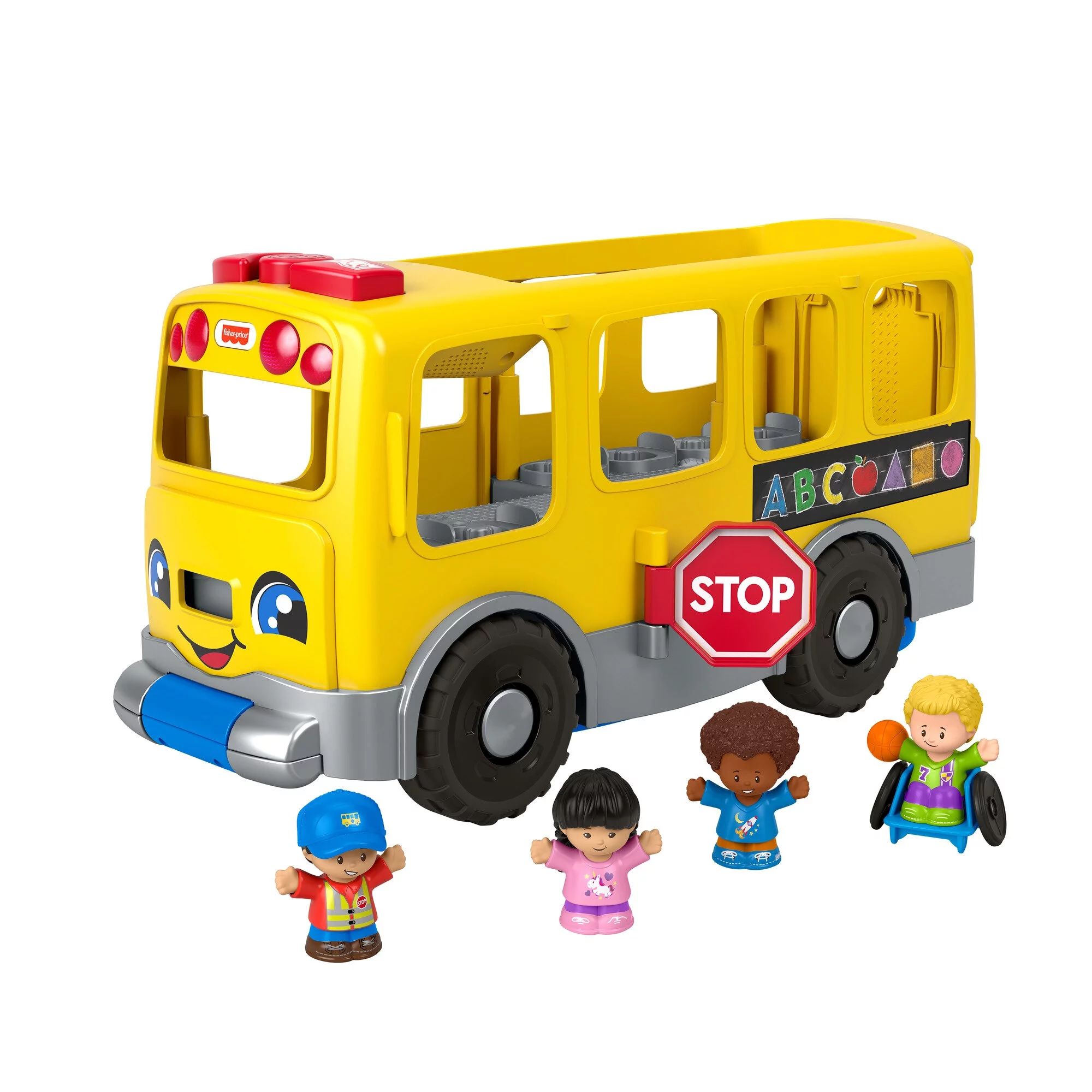 Fisher-Price Little People Big Yellow School Bus, Musical Pull Toy | Walmart (US)