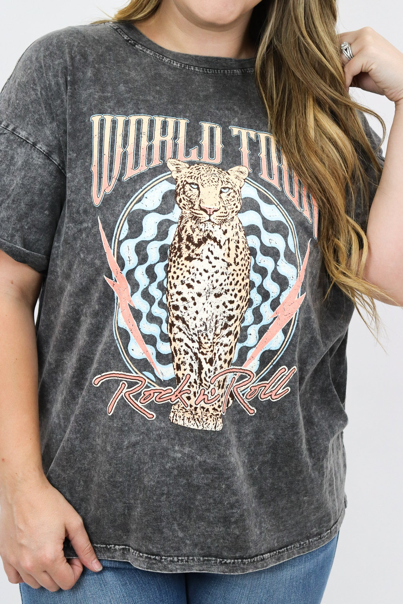 World Tour Leopard Graphic Tee | Alexander Jane Boutique