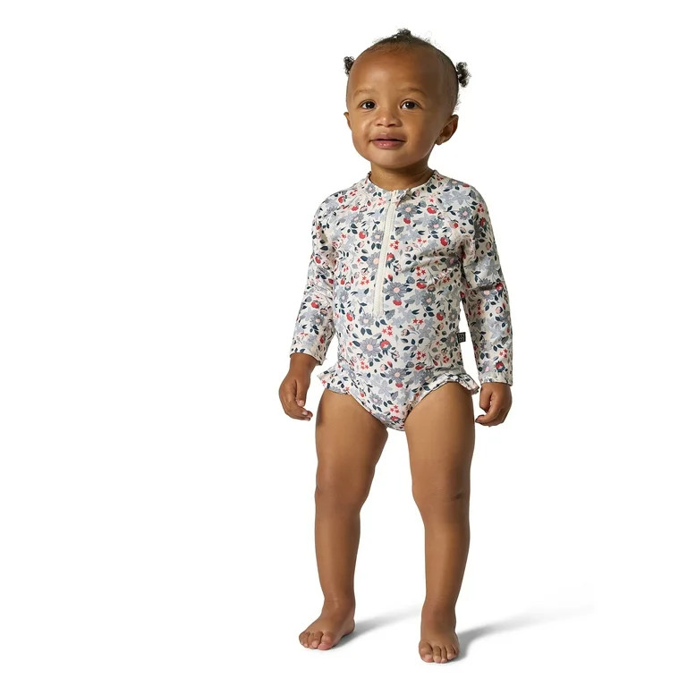 Modern Moments by Gerber Baby and Toddler Girl Peplum Ruffle Rashguard, Sizes 0/3M - 5T - Walmart... | Walmart (US)