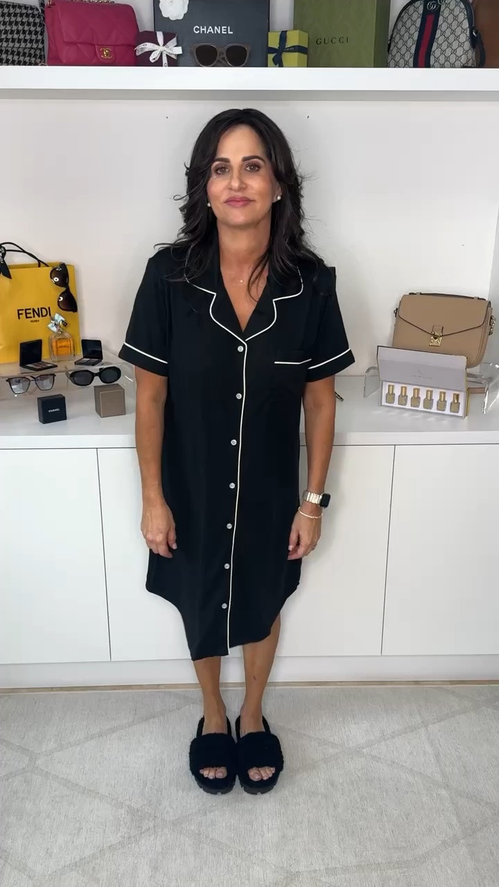 Classic button down sleepshirt - perfect for relaxed comfort.

#LTKOver40 #LTKStyleTip #LTKVideo