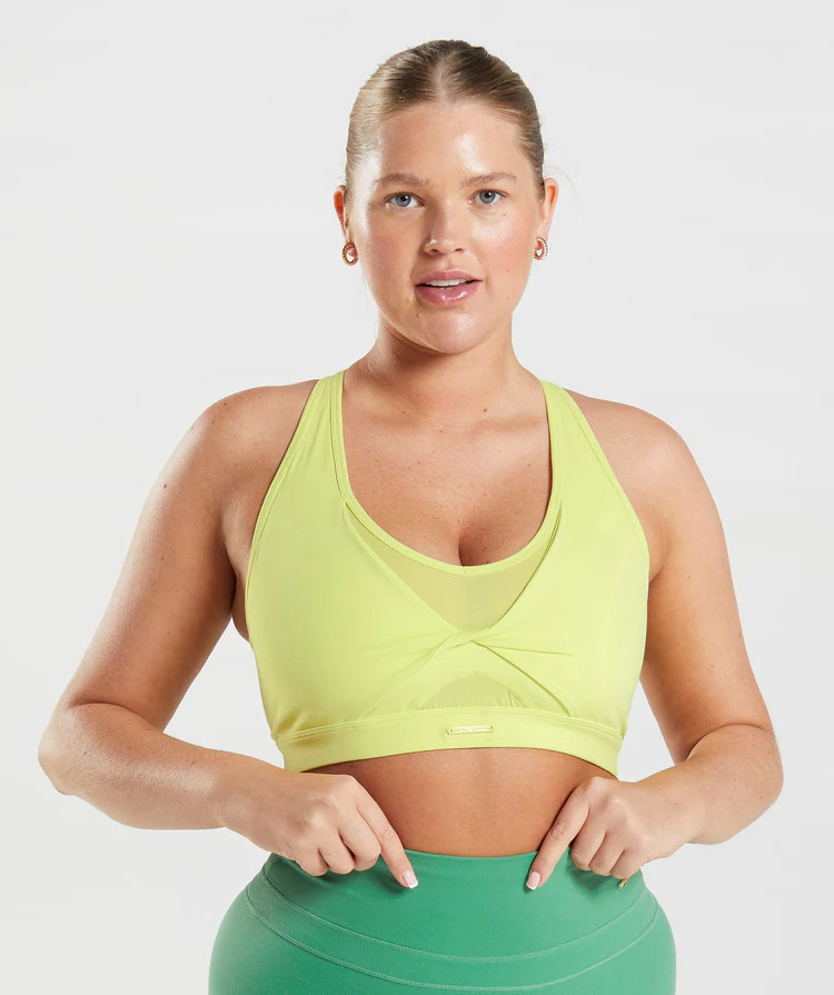 Gymshark Whitney Mesh Sports Bra - Sea Kelp Green | Gymshark US