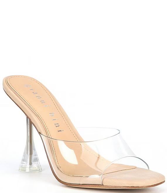 Oziee Clear Vinyl Sculptural Heel Sandals | Dillard's