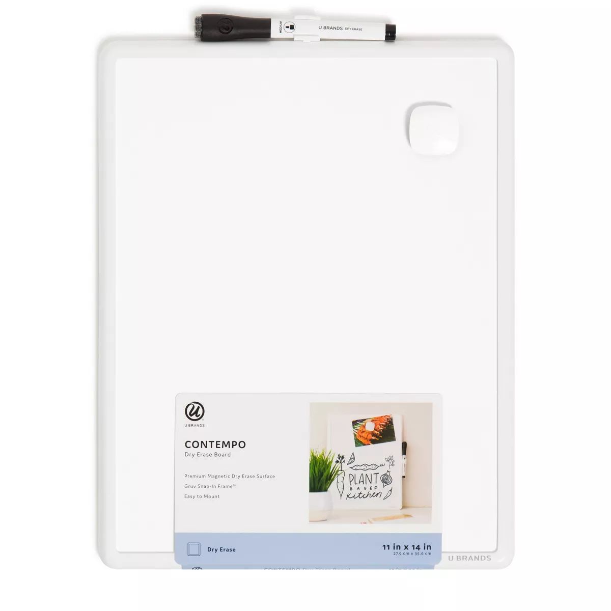 U Brands 11"x14" Contempo Magnetic Dry Erase Board - White | Target