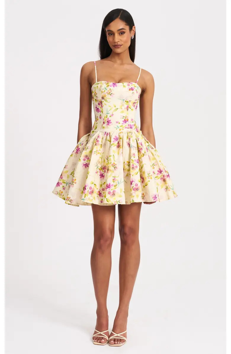 Valda Print Linen Mini Dress with Pockets | Nordstrom