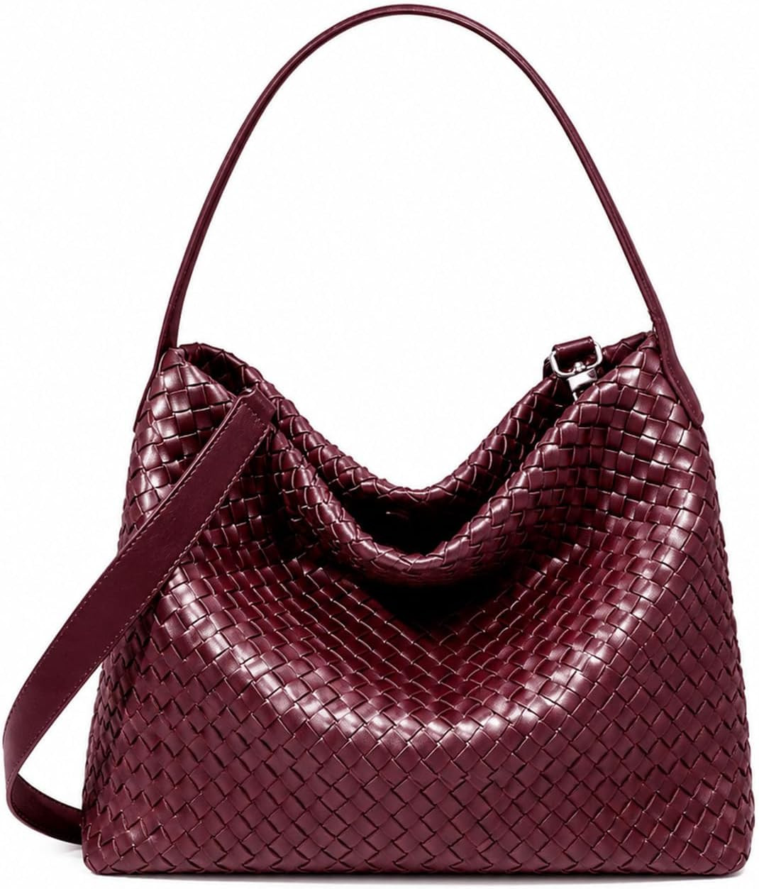 Faux Suede Woven Tote Bag for Women, Large Hobo Shoulder Purse | Amazon (US)