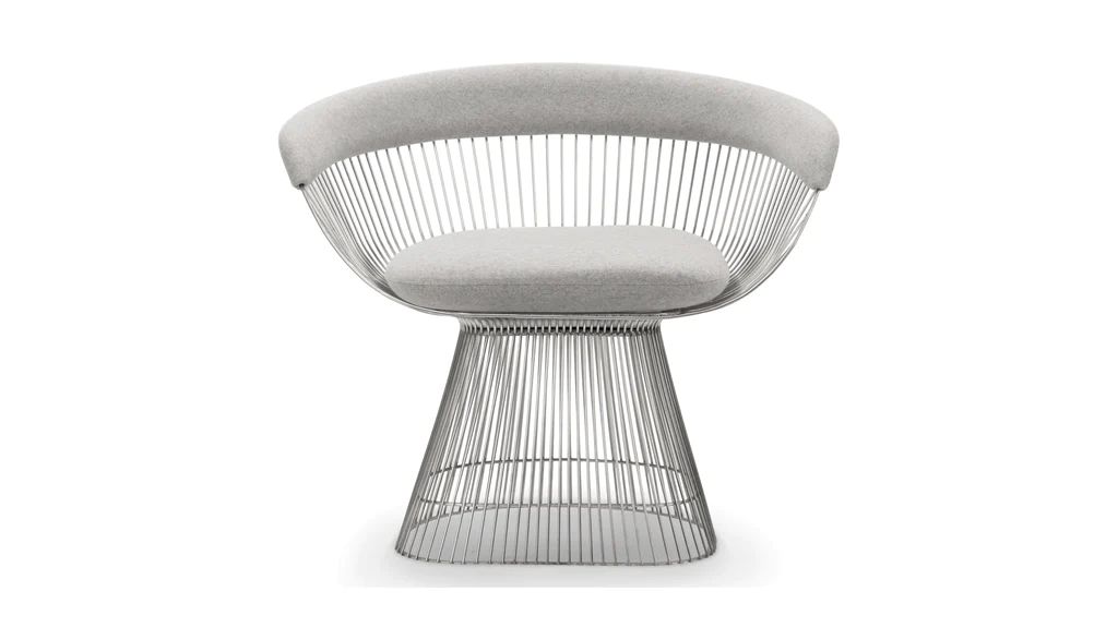 Platner Dining - Platner Style Arm Chair, Light Gray | Interior Icons