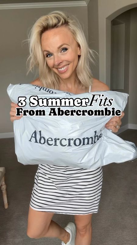 2 new outfits from Abercrombie from summer! Dresses are  35% off with code DRESSFEST!!! Wearing a medium in both dresses. Medium in the athletic shorts and sports bra! 

#LTKVideo #LTKActive #LTKSaleAlert
