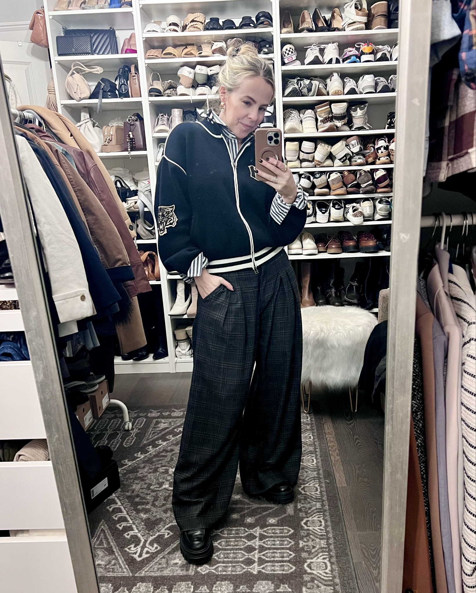 The simple version of my layered outfit - removed the tie and skirt for a cleaner look.

#LTKOver40