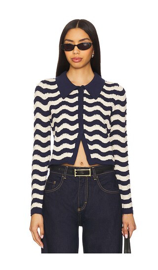 Jasmine Cardigan in Navy | Revolve Clothing (Global)