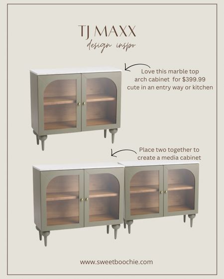 Beautiful marble green arch cabinet from TJ Maxx! Use in an entryway, kitchen, playroom, bathroom, or place two together to make a long media cabinet. 

#cabinet, #mediacabinet, #livingroomdecor #playroomstorage 

#LTKhome #LTKstyletip #LTKFind