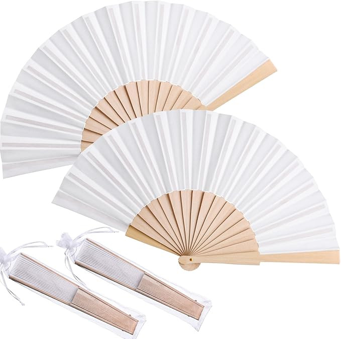 Chuangdi 2 Pieces Folding Hand Fans for Line Dancing Manual Clapping Wooden Church Fans Handheld ... | Amazon (US)