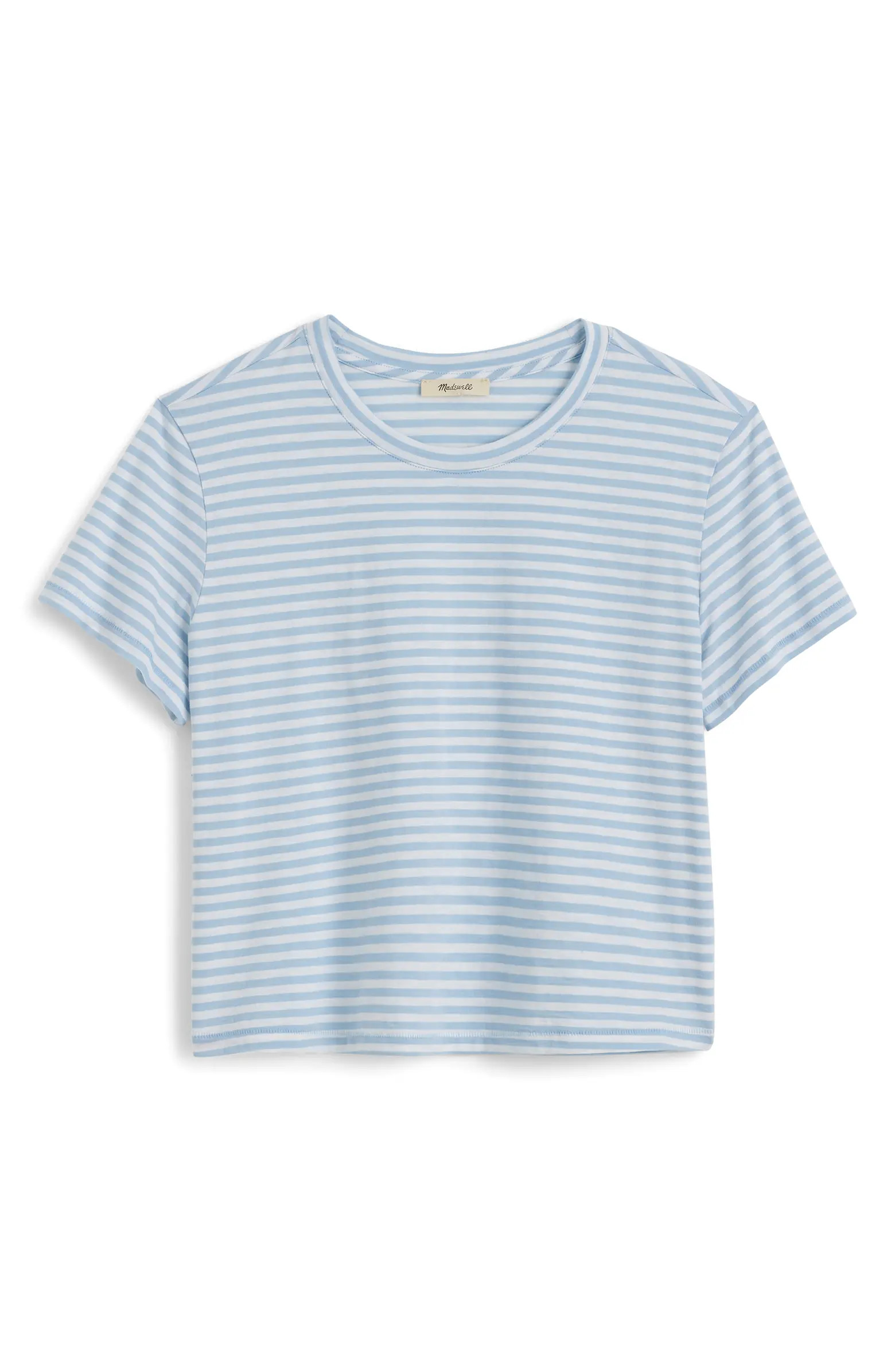 Stripe Boxy Crop Slub T-Shirt | Nordstrom