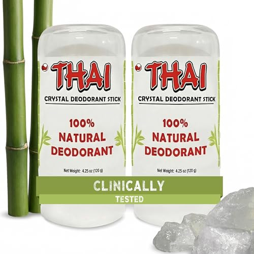 2-PACK Thai Deodorant Stones - Clinically Tested - Crafted in USA - Dermatologist Approved Natural Crystal Salt Odor Protection for Men, Women & Teens | Amazon (US)