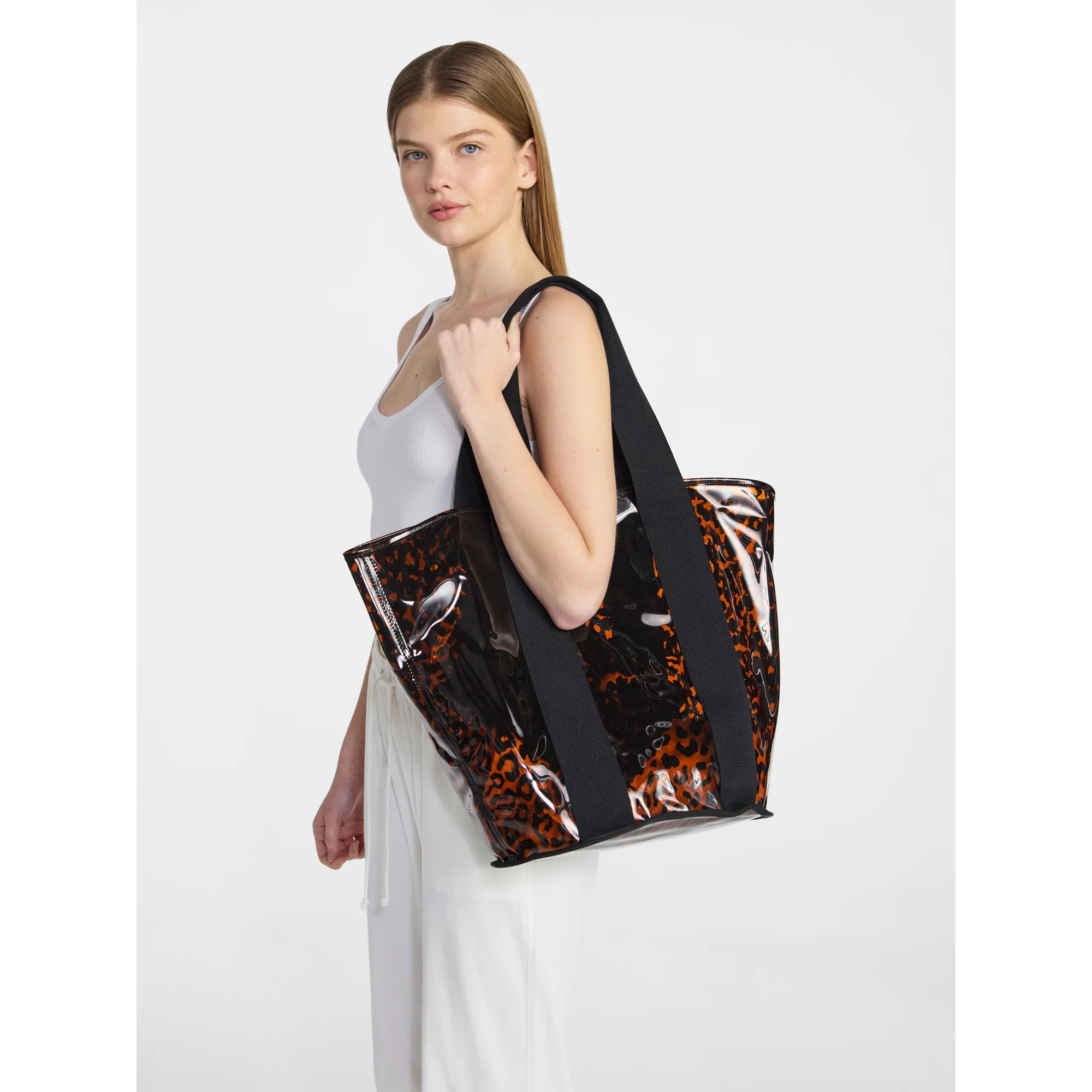 No Boundaries Women's Clear Beach Tote, Leopard | Walmart (US)