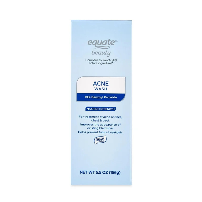 Equate Maximum Strength Acne Foaming Wash Face and Body Cleanser with 10% Benzoyl Peroxide, 5.5 o... | Walmart (US)