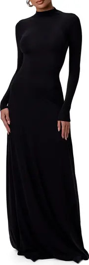 Mock Neck Long Sleeve Maxi Dress | Nordstrom