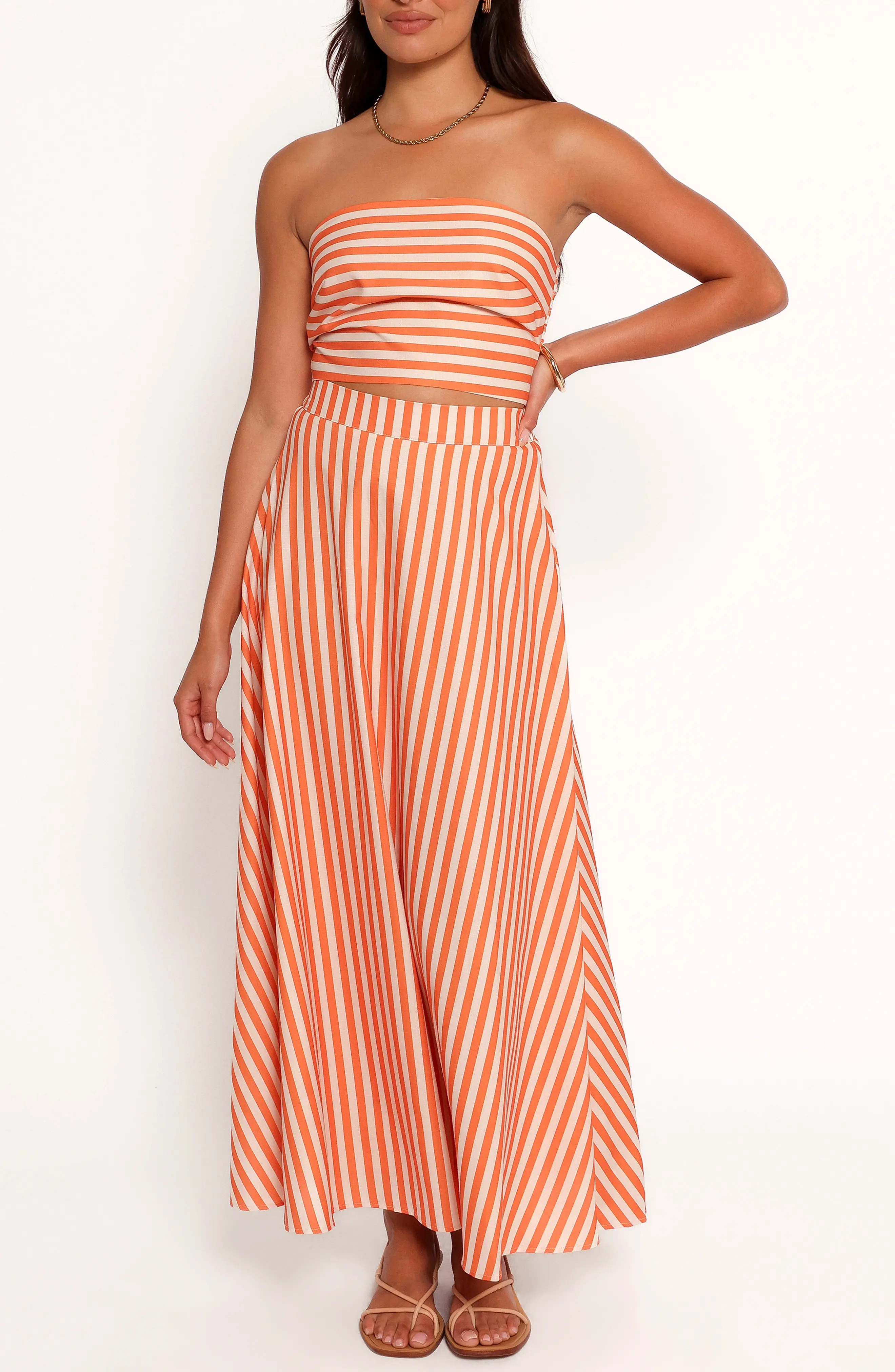 Serafina Stripe Crop Top & Maxi Skirt Set (Women) | Nordstrom | Nordstrom