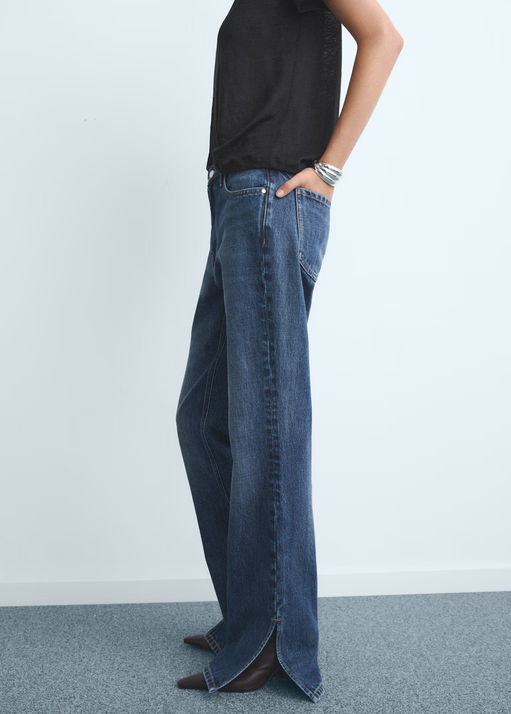 New NowStraight-leg jeans with openingsCurrent price [US$ 79.99 ]US$ 79.99Select a colourDark Blu... | Mango (US/MX/AU)