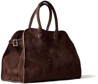 Brown Faux Suede Handbag Tote Hobo Bag for Women 2026, Women'S Top-Handle Handbags, 15” or 17... | Amazon (US)