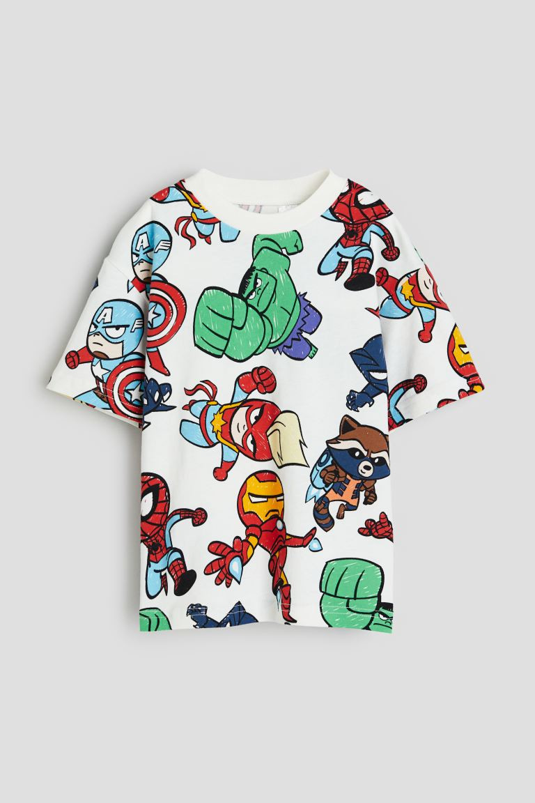 Printed T-shirt - White/Marvel Comics - Kids | H&M US | H&M (US + CA)