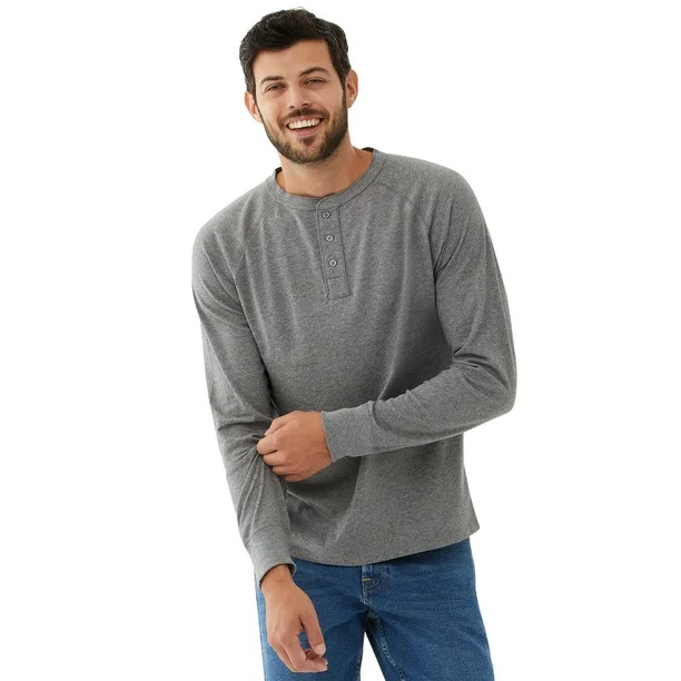 Free Assembly Men's Everyday Long-Sleeve Henley Shirt - Walmart.com | Walmart (US)