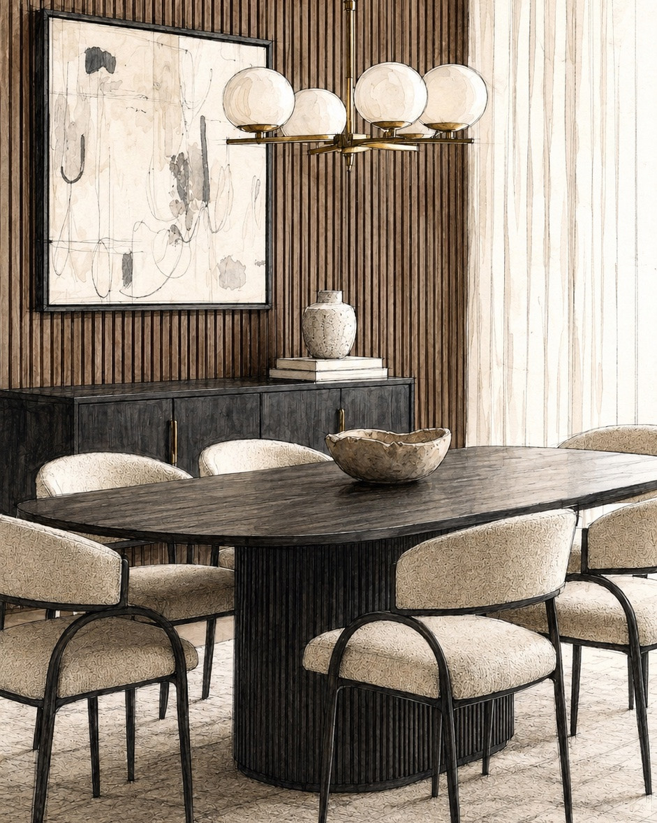 Modern organic done right - fluted oak, brass, bouclé, and every detail sourced to shop. 
#LTKHome #LTKFinds #ModernOrganic

#LTKHome