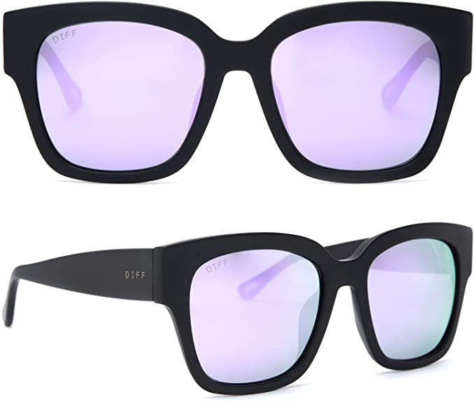 DIFF Eyewear Bella II Oversized Square Sunglasses for Women 100% UVA/UVB Protection, Black Frame | Amazon (US)