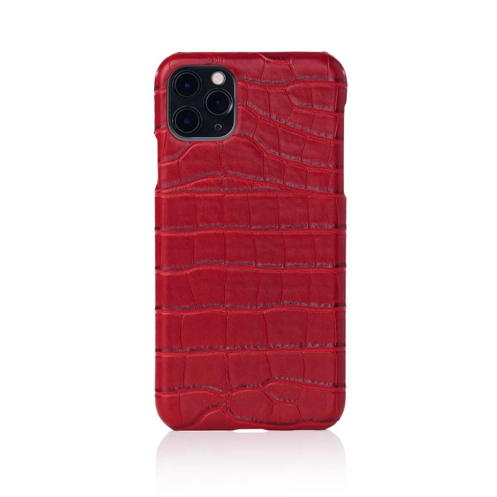 Crimson Faux Crocodile iPhone case | Chic Geeks