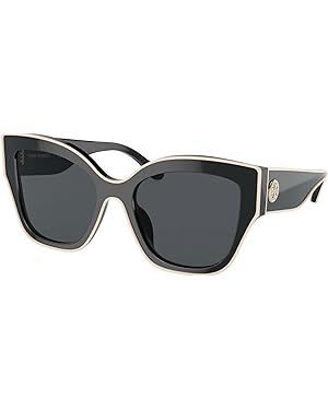 Tory Burch Sunglasses TY 7184 U 192987 Black With Ivory Piping | Amazon (US)
