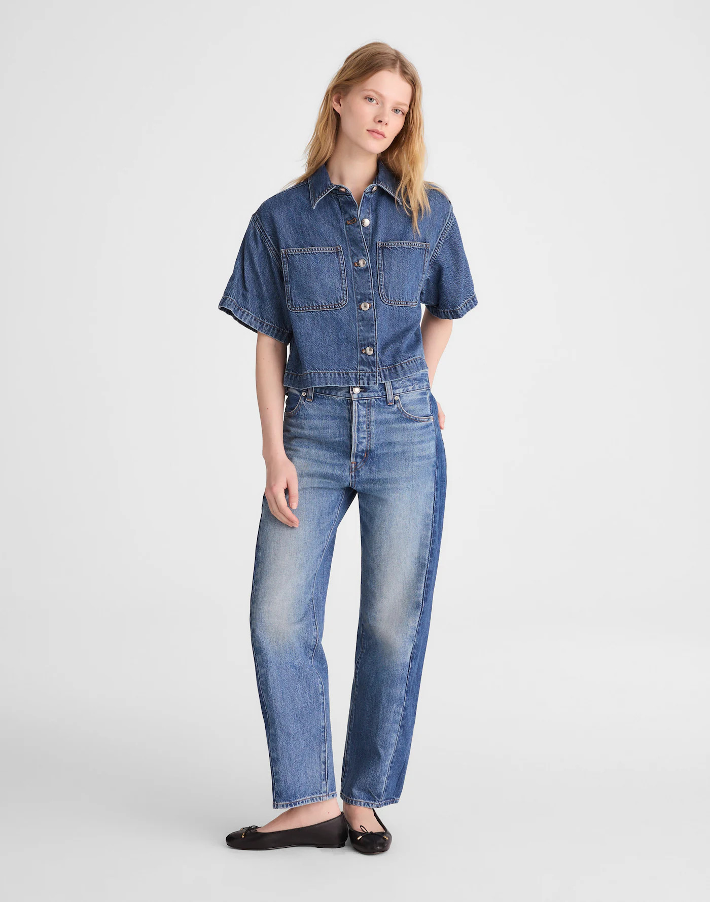 Boxy Crop Button-Up Shirt in Airy Denim | Madewell