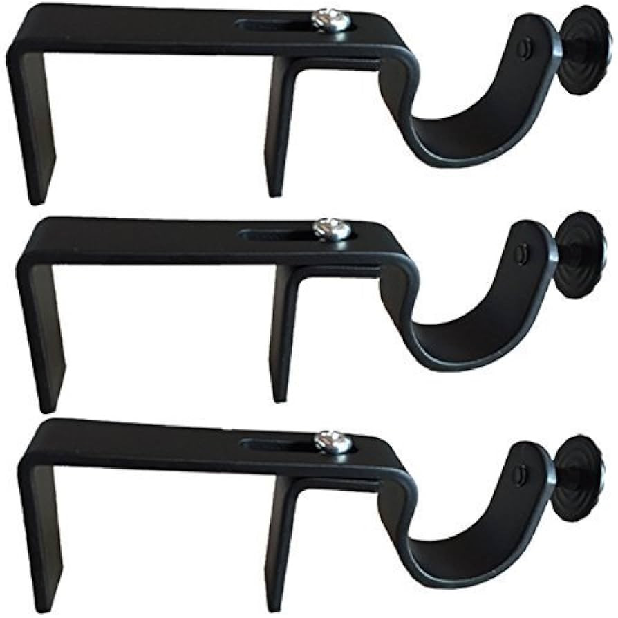 NoNo Bracket - Outside Mounted Blinds Curtain Rod Bracket Attachment Set of 3 (Black) | Amazon (US)