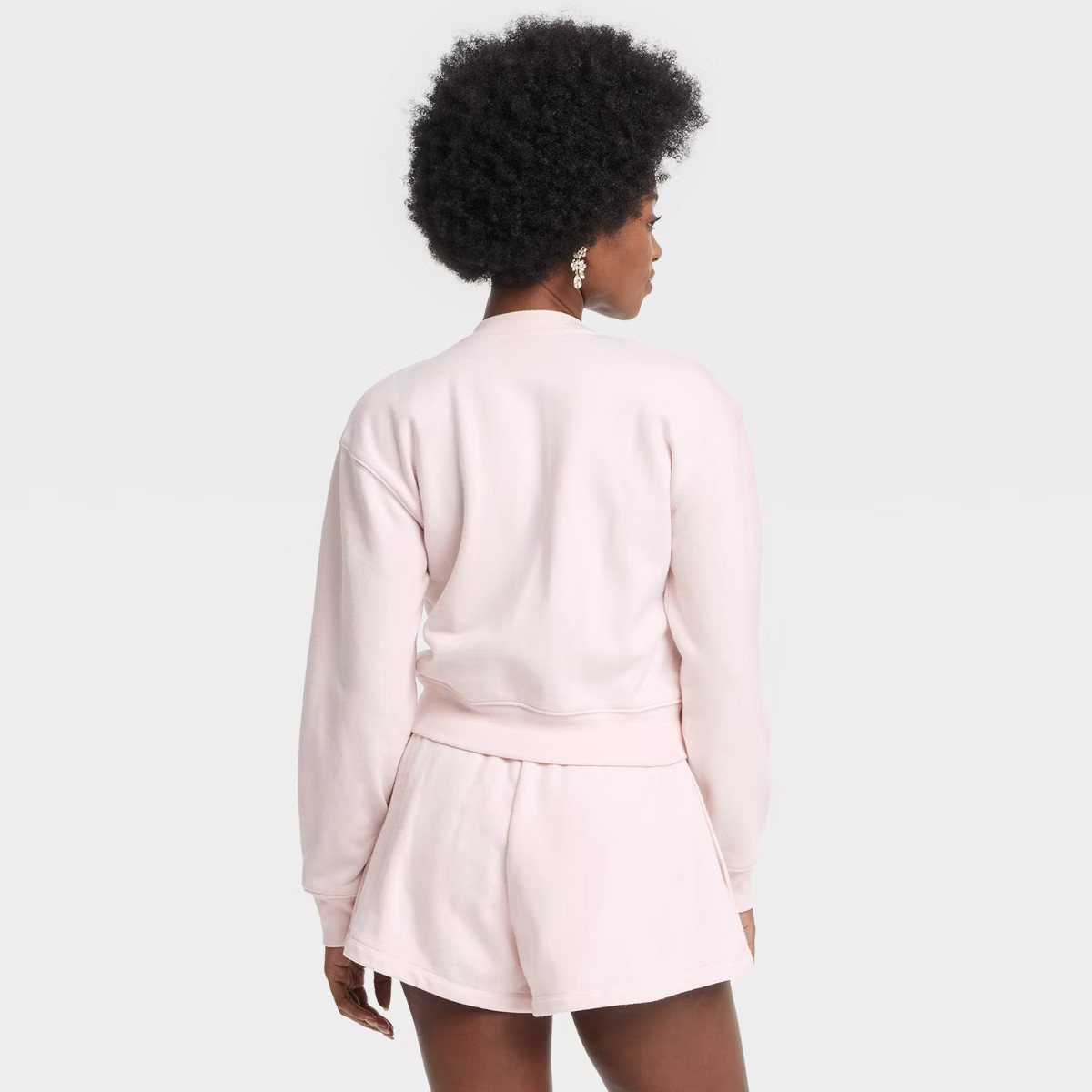 Women's Leisure Studio French Terry Cardigan - Universal Thread™ Light Pink XS | Target
