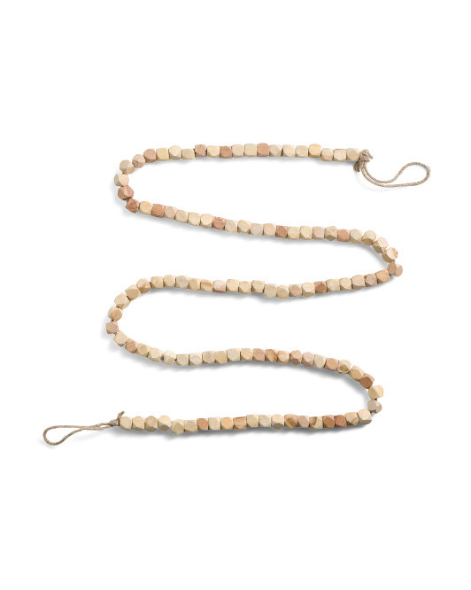 72in Light Burnt Wooden Beaded Garland | The Global Decor Shop | Marshalls | Marshalls