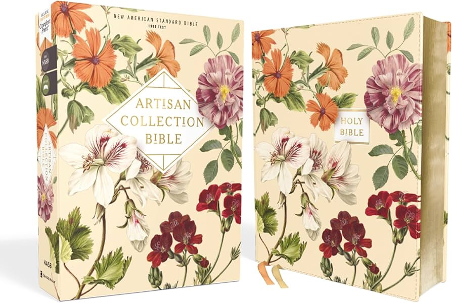 NASB, Artisan Collection Bible, Leathersoft, Almond Floral, Red Letter, 1995 Text, Comfort Print | Amazon (US)
